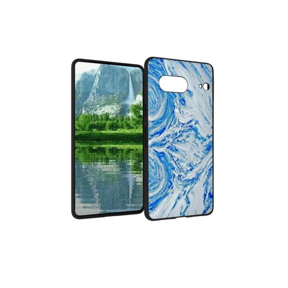 Compatible with Google Pixel 7 Phone Case, Blue-Marble-82 Case Silicone Protective for Teen Girl Boy Case for Google Pixel 7