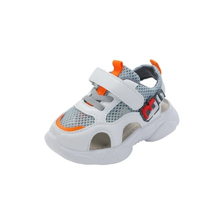 

Sanviglor Unisex Sneakers Mesh Sneaker Sandals Cutout Running Shoe Summer Magic Tape Breathable Casual Shoes Fashion Sport Gray 9toddlers