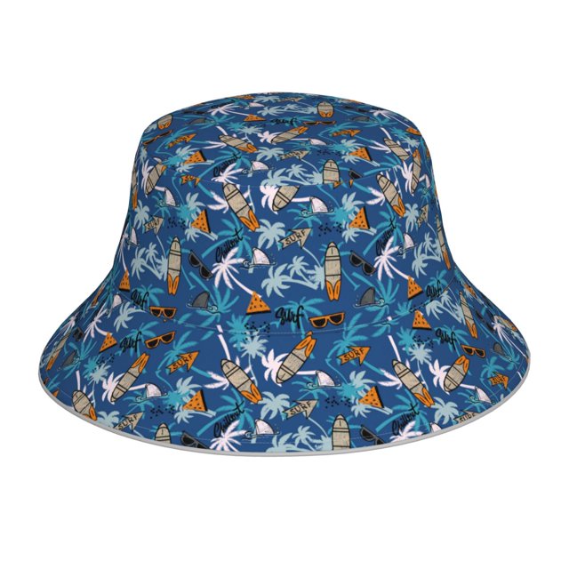 Fotbe Hawaiian Style Sombrero Tipo Pescador con Estampado – Sombrero de Sol de Algodón de Moda para Playa, Golf, Pesca