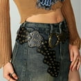 thumbnail image 4 of Hirigin Wide Boho Disc Belt for Women Vintage Concho Leather Disk Belts Western Waist Belts for Dress Jeans, 4 of 8