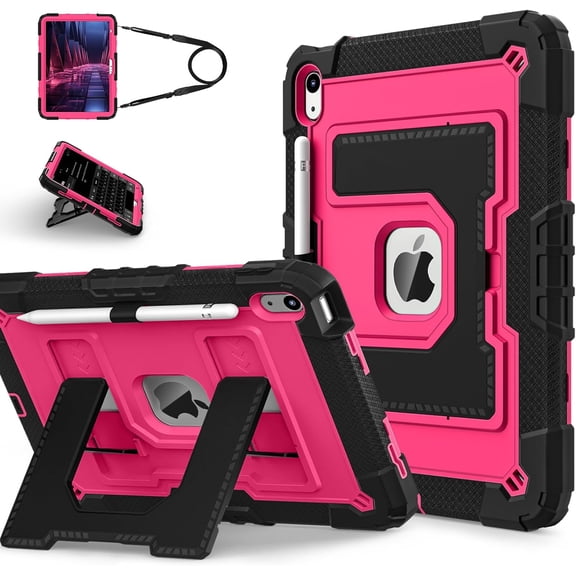 REQO for iPad A16 11th Generation Case 11 Inch 2025,for iPad 10th/iPad A19 12th Generation Tablet Case Kids with Shoulder Strap & Pencil Holder,Heavy Duty Rugged Protective Cover