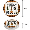 thumbnail image 1 of FMSHPON Happy Halloween Gnome Pumpkin Orange Buffalo Plaid Set of 6 Round Coaster for Drinks, Absorbent Ceramic Stone Coasters Cup Mat with Cork Base for Home Kitchen Room Coffee Table Bar Decor, 1 of 6