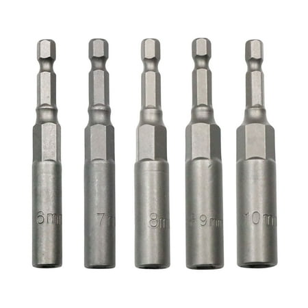 

Fuieoe Garden Tools Home Improvement 5Pcs Electric Drill Sleeve Wind Batch Sleeve Head Deepened Inner Hexagonal Electric Screwdriver Batch Head Nut Wrench Prime Fall