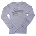 thumbnail image 1 of Awesome Possum Funny Smiling Possum Pun Men's Long Sleeve Grey T-Shirt, 1 of 2