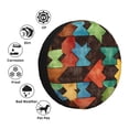 thumbnail image 5 of Multi-Size Car Tire Dust Cover Sunscreen, Corrosion, Dust And Water Keep Spare Tires Clean Saddlebrown Colorful Houndstooth Hand-Drawn Sketch_3 15 Inch, 5 of 8