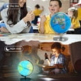 thumbnail image 4 of POOCCI Illuminated World Globe for Kids with Stand 6in1 Rewritable Colorful Easy-Read High Clear Map, Illuminates Educational Interactive Globe STEM Toy, Light Up Globe Lamp, Night Light LED Decor, 4 of 5
