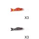 thumbnail image 1 of 6x Varias Banderas Japonesas De Carpa Con Manga De Viento Koi Nobori Pez Vela, 1 of 9