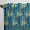 thumbnail image 3 of Designart 'Retro Luxury Waves In Blue and Gold VII' Mid-Century Modern Curtain Panel, 3 of 5