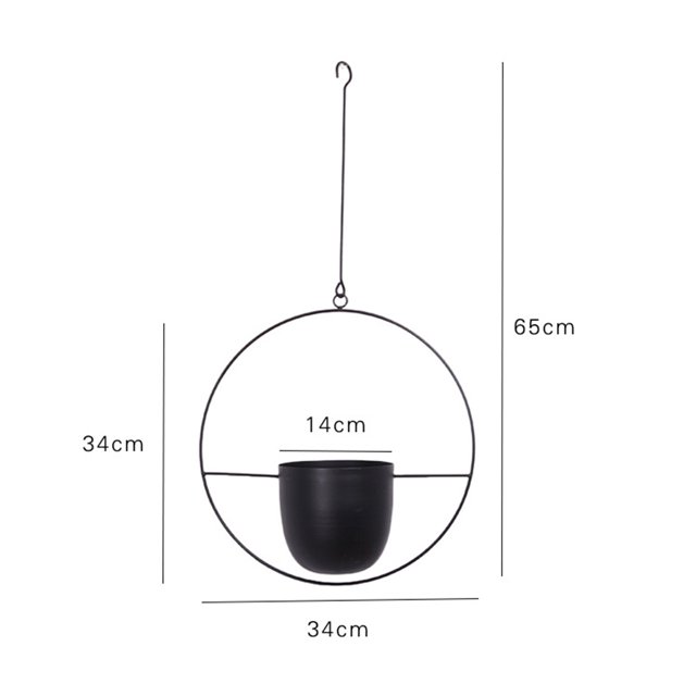 Maceta colgante nórdica para balcón, planta, montaje en pared, cesta oscilante (negro) Ehuebsd Libre de BPA