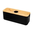 thumbnail image 1 of Caja de pan con tapa de madera, caja de pan para postres, panes caseros y bagels. tapa de agujero negro, 1 of 9