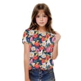 thumbnail image 1 of Jamicy Chandails de Piscine pour Filles Cadeau pour Enfants Hauts pour Enfants Été T-Shirts à Manches Courtes Blouses à Col Rond pour Dames Hauts Courts Décontractés, 1 of 4