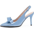 thumbnail image 2 of Women's Sexy Slingbacks Bow Stiletto Heels Closed Pointed Toe Pumps Bead Buckle Strap High Heels Dress Shoes, 2 of 12