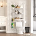 thumbnail image 2 of 7-Tier Over the Toilet Storage Rack, Heavy-Duty Metal Bathroom Organizer with Adjustable Shelf, Dual Toilet Paper Holders, Side Hooks, Space Saver for Small Bathroom Storage, Black, 2 of 8