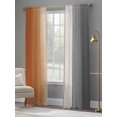thumbnail image 4 of Burnt Orange Gray Ombre Sheer Curtains 84 Inch Length 2 Panels Set, Vintage Farmhouse Wooden Voile Window Treatment Rod Pocket Curtains Sheers Drapes for Bedroom/Living Room/Kitchen 52"x84"x2, 4 of 7