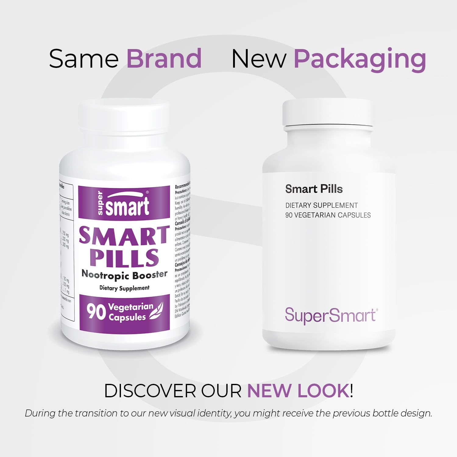 SuperSmart Smart Pills (Advanced Formula) - with Bacopa Monnieri, Ginkgo Biloba, Caffeine, L-Theanine - Super Nootropic Supplement | Non-GMO & Gluten Free - 60 Vegetarian Capsules