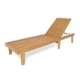 thumbnail image 4 of 78" Modern Outdoor Acacia Wood Chaise Lounge, Teak, 4 of 15