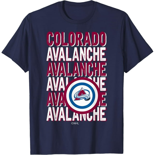 Colorado Avalanche Répété T-Shirt sous Licence Officielle Marine - comme sur l'Image - m