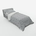thumbnail image 2 of Ambesonne Floral Bedding Set 3 Pcs, Scroll Curls Mosaic Tile, Twin XL, Black Blue and White, 2 of 2