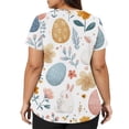 thumbnail image 4 of Garbnen Scrub Top Women Easter Rabbit Egg Nursing Uniforms Short Sleeve V Neck Plus Size Workwear Women with Pocket S-5XL, 4 of 5