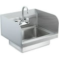thumbnail image 2 of VEVOR Commercial Hand Sink with Faucet, 17x12.8 inch - NSF Certified Stainless Steel, Wall Mount Basin with Side Splash, Ideal for Restaurants, Bars, Kitchens, Garages, and Homes, 2 of 12