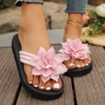 thumbnail image 2 of Rokment Women's 3D Flower Flip Flops Elegant Bohemian Beach Summer Thongs Sandals Comfortable Casual Travel Memory Foam Slip on Flat Dress Slippers for Woman Indoor Outdoor Pink Size 7.5, 2 of 6