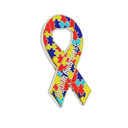 - Autism Awareness Ribbon Puzzle Heart Lapel Hat Pins Raise Awareness PPM7002 (1 Pin)