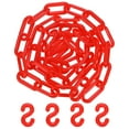 thumbnail image 1 of Cadena de Barreras de Plástico Uxcell, Cadena de Seguridad Impermeable de Plástico Rojo de 5 pies con Hebilla en Forma de S, 1 of 7