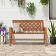 thumbnail image 4 of LuxenHome Laguna Solid Wood Outdoor Loveseat Bench, 4 of 6