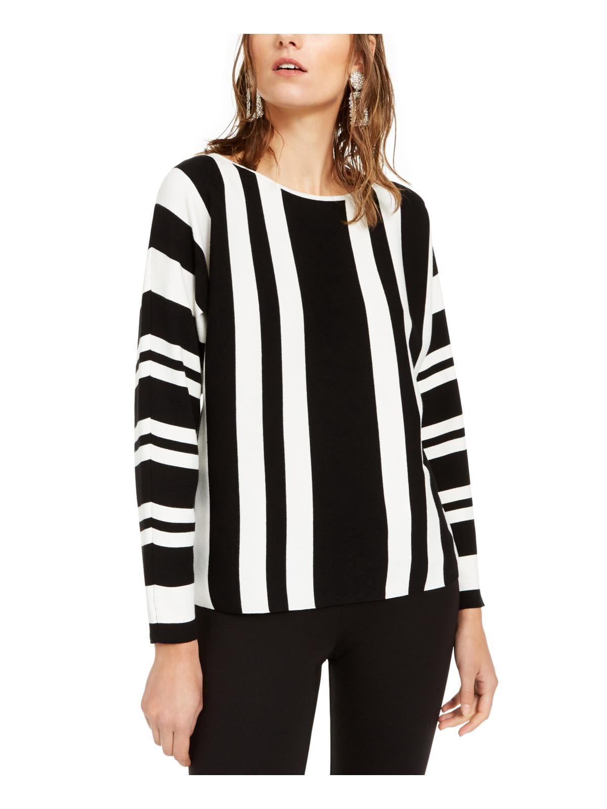 INC Womens Striped Wide Neck Tunic 