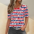 thumbnail image 2 of Dyfzdhu 250th Anniversary Usa Shirt T Shirts For Women Fashion Graphic Tees 4Th Of July V Neck American Flag Button Short Sleeve Independence Summer T Shirt, 2 of 6