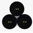 thumbnail image 4 of 2 pcs Squash Balls Two-Yellow Dots Low Speed Training Squash Balls Black Rubber Racket Balls, Very Suitable for Outdoor Sports, 4 of 5