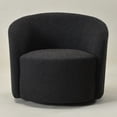 thumbnail image 5 of 34" W Mid Century Modern Swivel Barrel Chair, Round Upholstered Boucle Swivel Accent Chairs, No Assembly Sofa Chair for Living Room Bedroom Reading Apartment Lounge Nursery(Charcoal), 5 of 13
