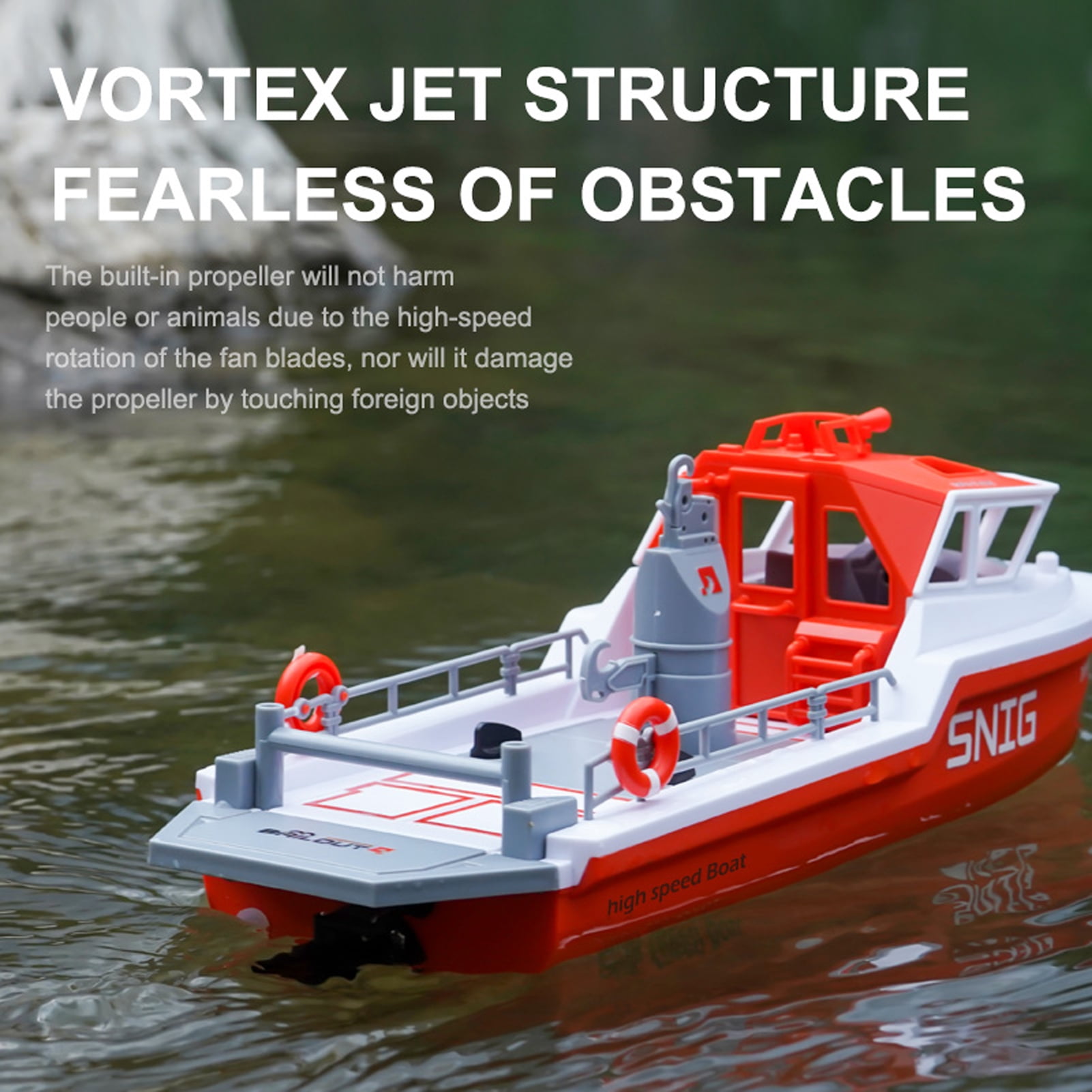 Remote  Boat,Alarm Pools And Boat Rescue Ship Motor Low Battery Ship With Motor Low Battery Alarm And Lakes Toy With Motor Low Pools And Lakes Rescue Ship With Black and Red