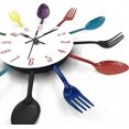 thumbnail image 2 of Kitchen Clock Mirror Effect Spoon Fork Cutlery Design Removable 3D Sticker Home Decor, 2 of 4