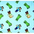 thumbnail image 2 of 1/2 Yard - Minecraft Video Game Steve Alex & Creepers on Blue Cotton Fabric (Great for Quilting, Sewing, Craft Projects, Quilts, Throw Pillows & More) 1/2 Yard X 44" Wide, 2 of 2