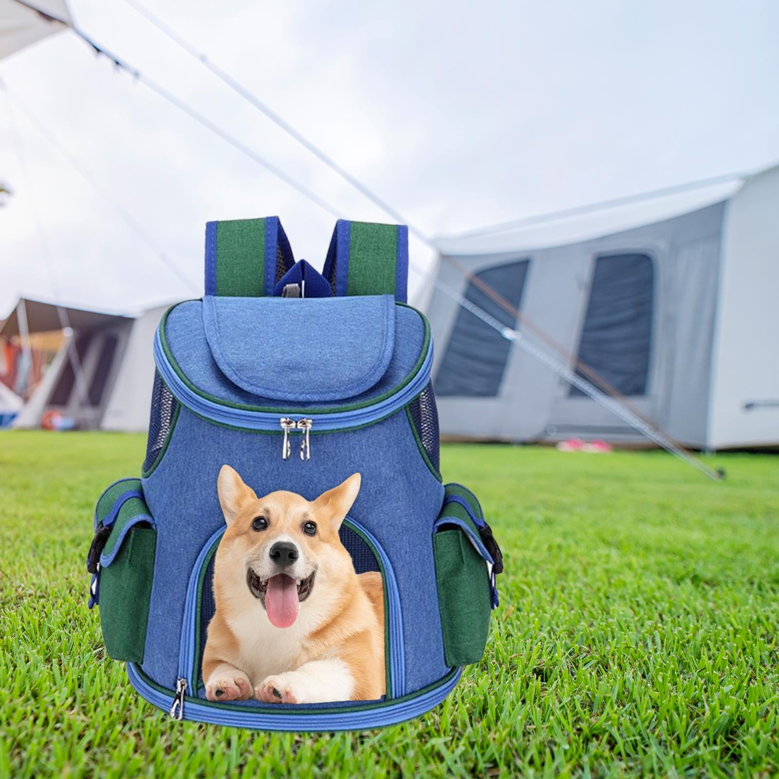 Bvdfgk Pet Carrier Backpack Adjustable Strap 2 Side Bags Carrying Bags Dog Carriers Pet Dark Blue 14lb