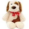 Valentine 21" Stuffed Soft and Cuddly Puppy with Red Ribbon