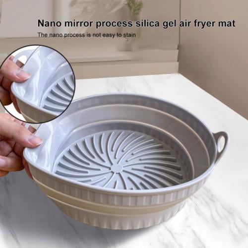 Myclong 2Pcs Air Fryer Silicone Pot 8 Inch Silicone Air Fryer Liners Basket  Food Safe Non Stick Air Fryer Accessories Reusable Replacement Parchment