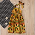 thumbnail image 5 of Girls Party Dress Toddler Baby African Print Off Shoulder Hair Band Dress Casual Dress for Girl 18-24 Months, 5 of 8
