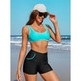 thumbnail image 4 of Charmo Womens Swim Shorts with Ruched Pockets High Waisted Board Shorts Swimsuit Bottom, 4 of 6