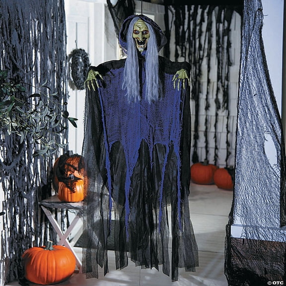 43 1/4" Hanging White-Haired Witch Halloween Decoration