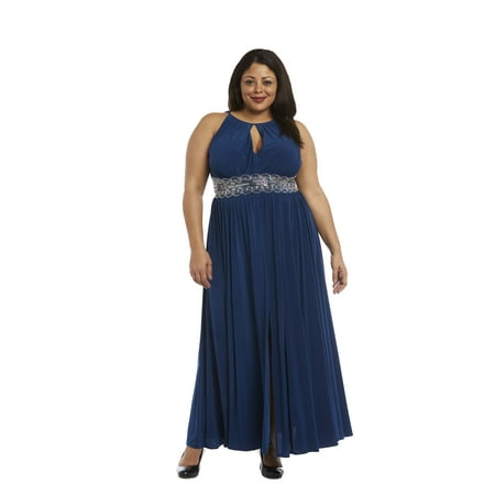 Plus 2 Piece Jacket Dress - Women's Plus Size 1 Piece Beaded Waist Long Dress