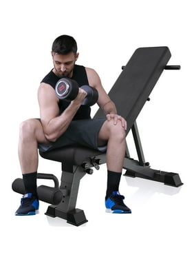 KURONO 90 Adjustable Weight Bench, 1000LB Heavy Capacity Workout Bench Press for Home Gym, Foldable Incline Bench with Dragon Flag Handle 2023 New Version