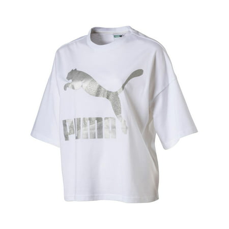 Puma Womens Graphic Metallic Logo T-Shirt