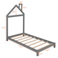 thumbnail image 7 of Gewnee Solid Wood Twin Size Platform Bed Frame with House Shaped Headboard for Kids Bedroom,Gray, 7 of 7