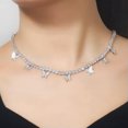 thumbnail image 4 of Lovely White Gold Butterfly Drop Earrings Choker Necklace Set for Brides Wedding, 4 of 9