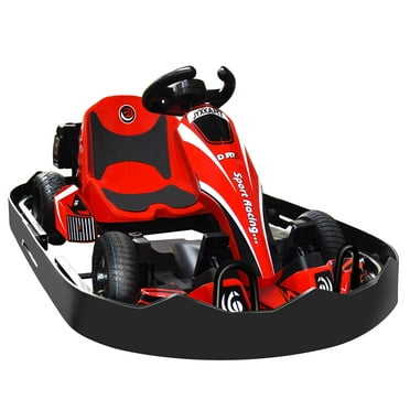 JYXKART Electric Go Kart, DRT3 Kids Go Kart Build in 350W*2 AC Brushless Motor with 36V8A Removable Lithium Battery, 40km/h High Speed Racing Drifting Go Karts for kids Ages 6  (Red)