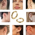 thumbnail image 2 of 5 Pairs Gold Hoop Earrings for Women | 18K Gold Plated Huggie Hoop Earrings Set Hypoallergenic Cartilage Earrings Lightweight Hoop Earrings Set 5 Size 12/14/16/18/20mm, 2 of 8