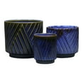 thumbnail image 5 of Cheungs 5919BGR Parlora Crossed Diagonal Pattern Straight Side Ceramic Pot, Blue - Large, 5 of 5