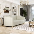 thumbnail image 3 of 83'' Mid-Century Modern Luxury Lambswool Sofa Couch,Chesterfield Upholstered Sofa for 3 Person Fashion Couch with 2 Pillows, Metal Legs Solid Wood Frame for Bedroom Home Office Living Room, 3 of 7